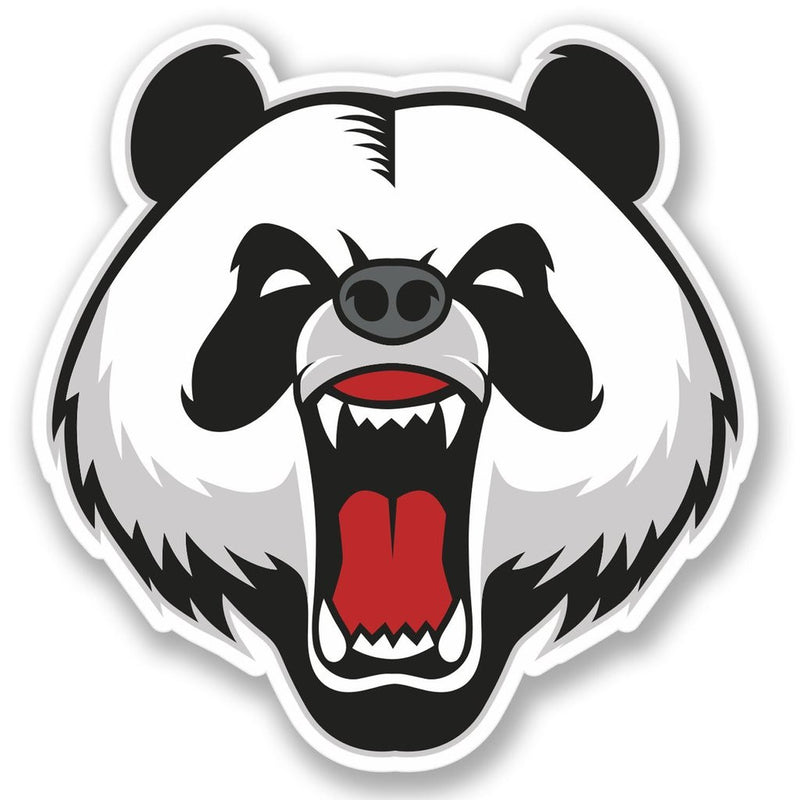 2 x Angry Panda Vinyl Sticker