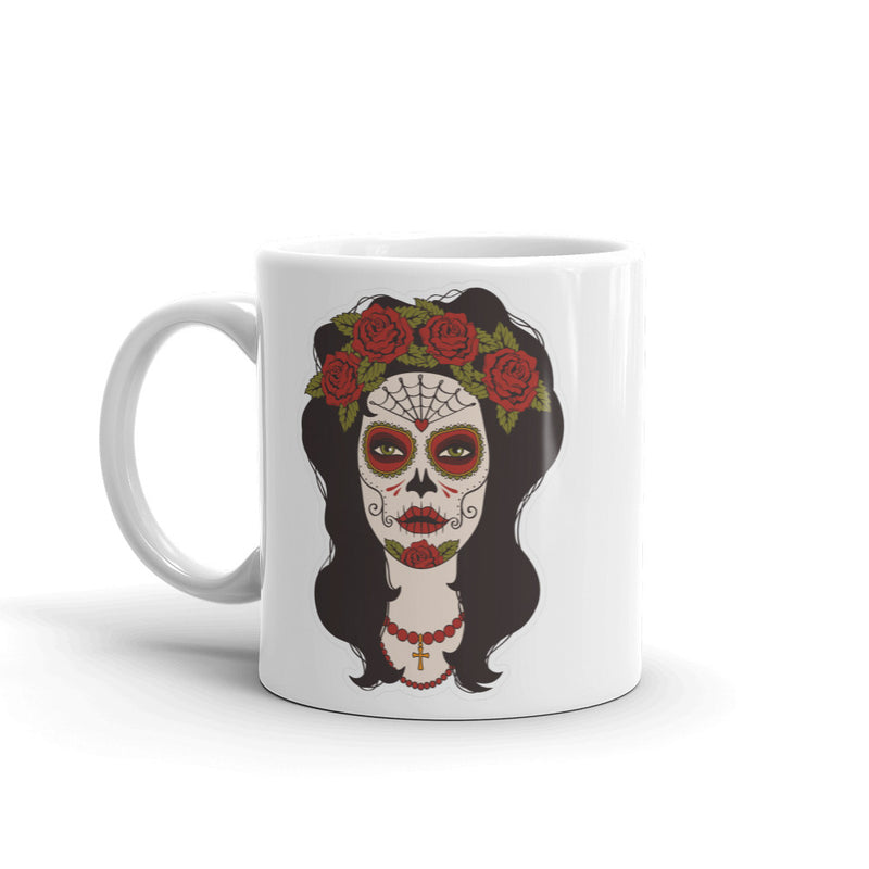 Sugar Skull Rose Lady High Quality 10oz Coffee Tea Mug