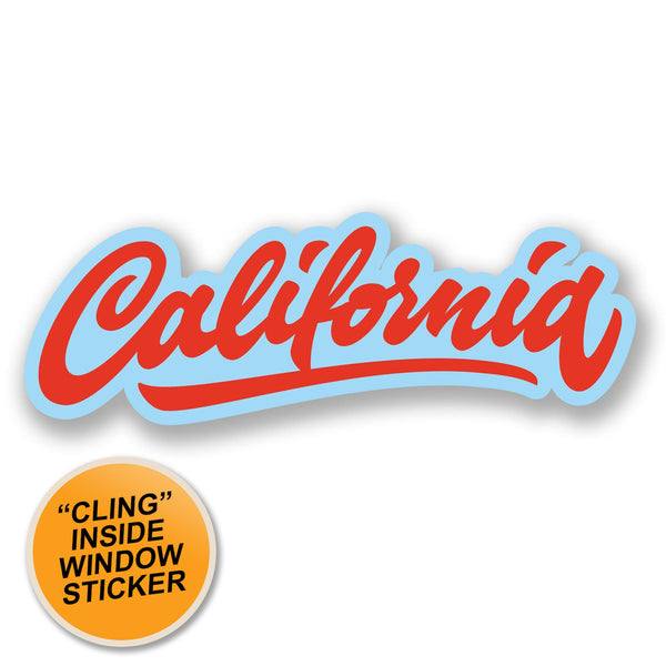 2 x California California WINDOW CLING STICKER Car Van Campervan Glass #4394 