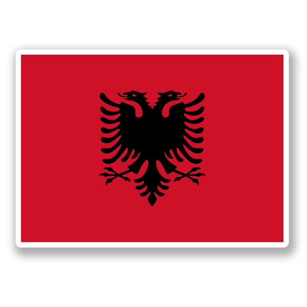 2 x Albania Flag Vinyl Sticker #4401