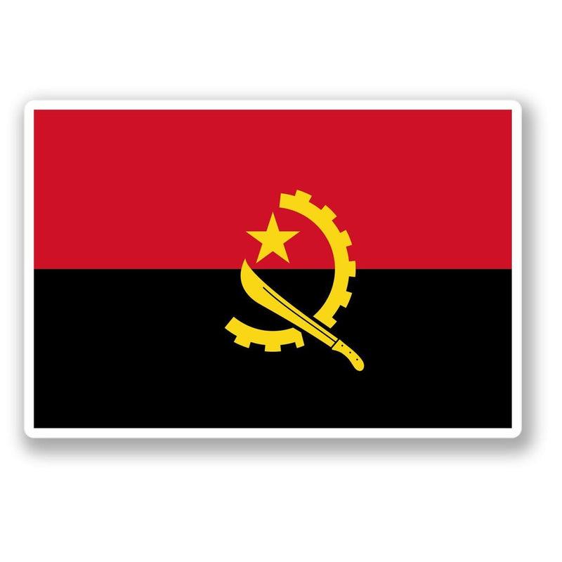 2 x Angola Flag Vinyl Sticker