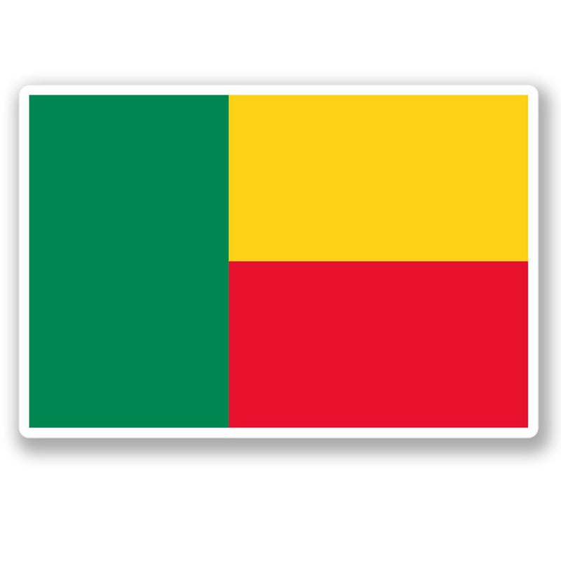 2 x Benin Flag Vinyl Sticker