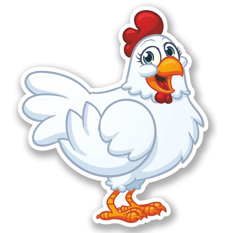 2 x Happy Chicken Vinyl Sticker