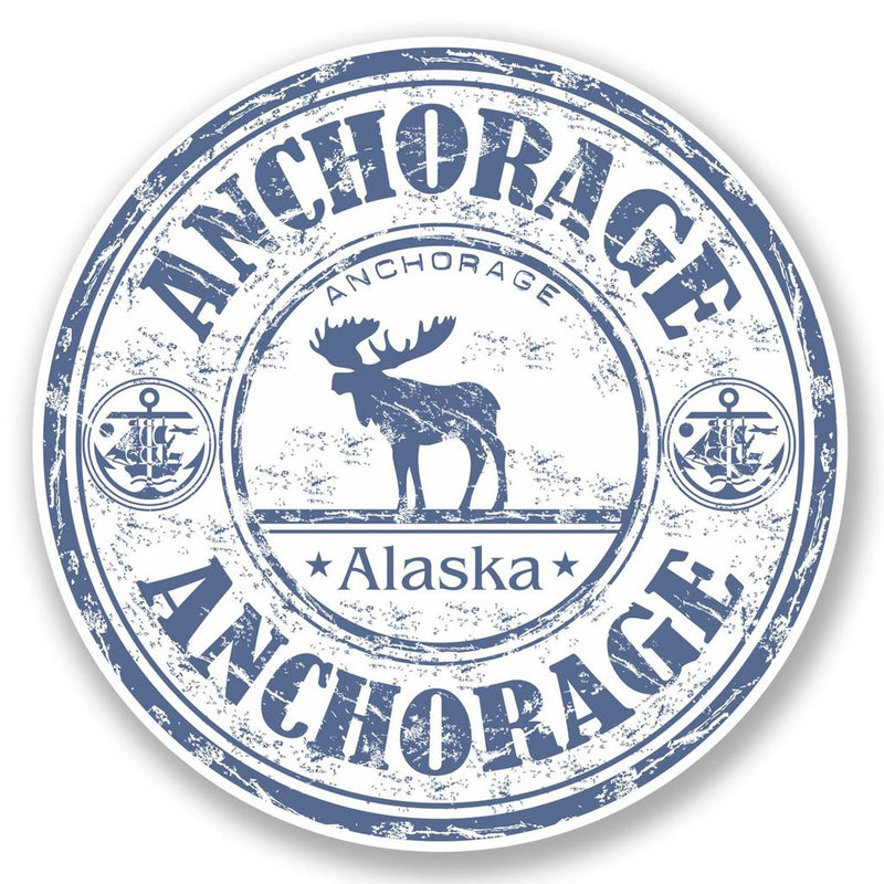 2 x Anchorage Alaska Vinyl Sticker