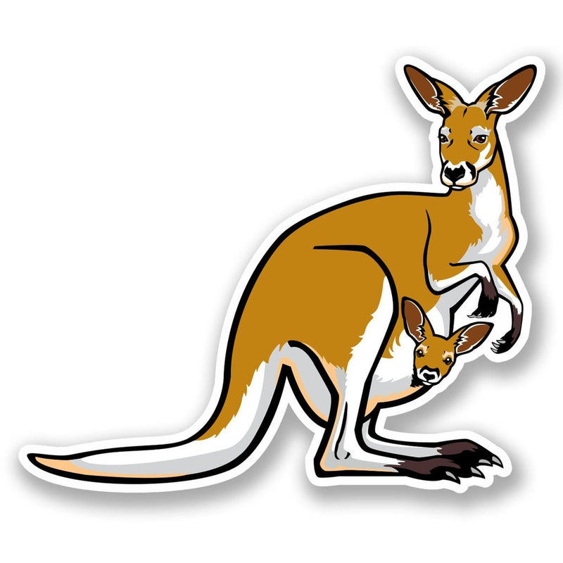 2 x Kangaroo Vinyl Sticker