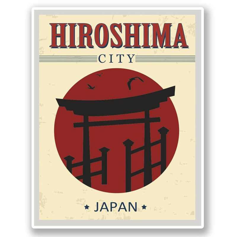 2 x Hiroshima City Japan Vinyl Sticker