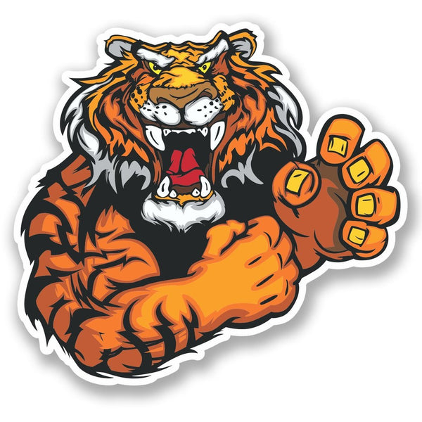 2 x Angry Lion Tiger Vinyl Sticker #4596