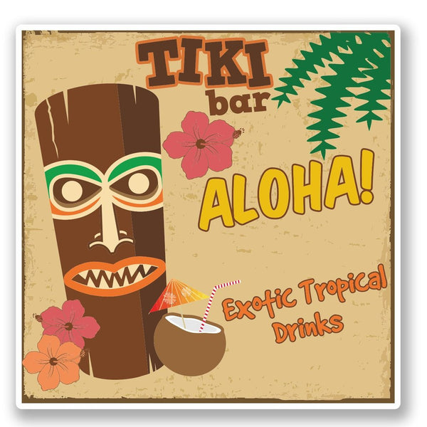 2 x Aloha Tiki Bar Hawaii Vinyl Sticker #4598