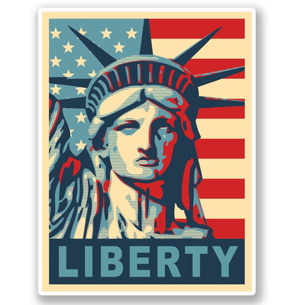 2 x Statue of Liberty USA Flag Vinyl Sticker #4627