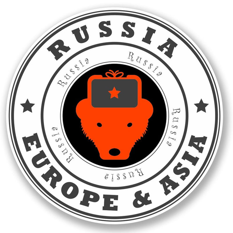 2 x Russia Flag Vinyl Sticker