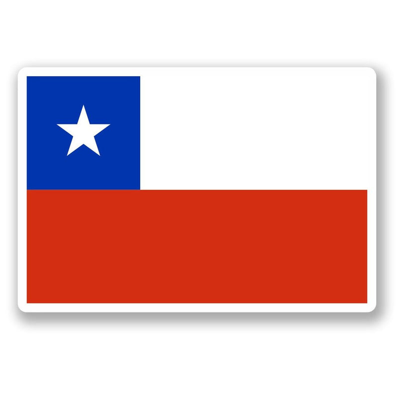 2 x Republic of Chile Flag Vinyl Sticker