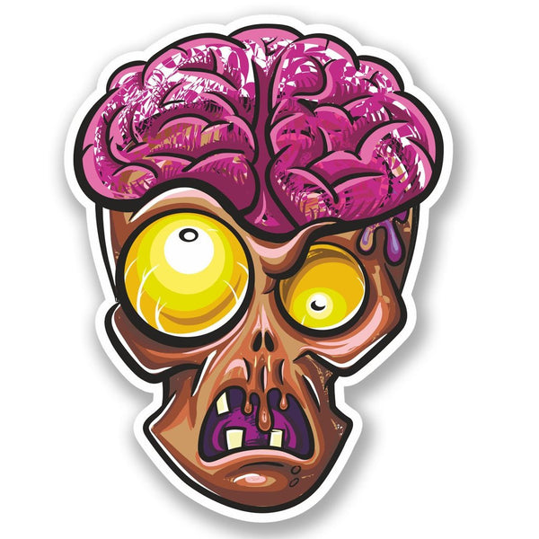 2 x Zombie Head Vinyl Sticker #4642