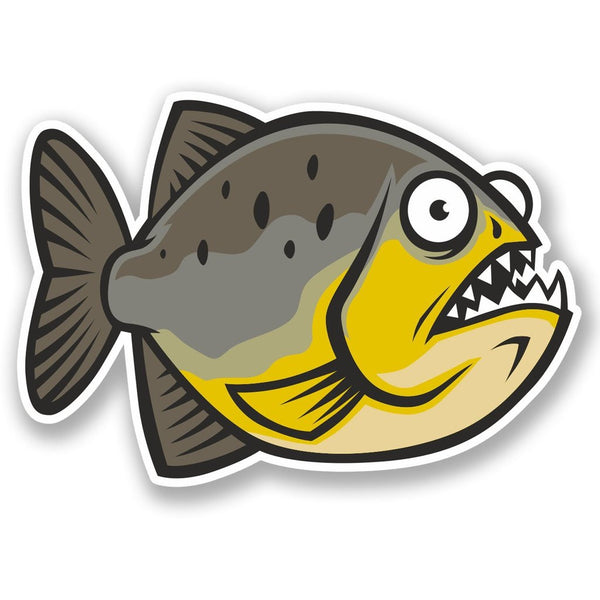 2 x Piranha Fish Vinyl Sticker #4651