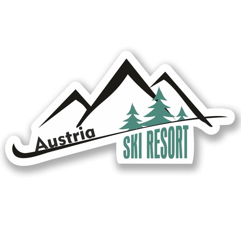 2 x Austria Ski Resort Vinyl Sticker