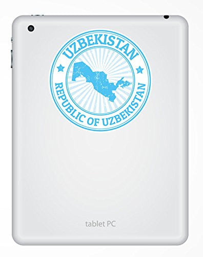 2 x Uzbekistan Luggage Travel Vinyl Sticker iPad Sign Fun