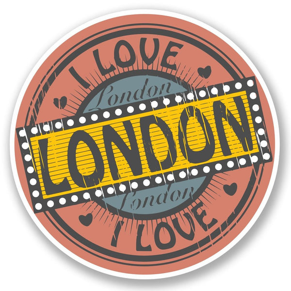 2 x I Love London Luggage Travel Vinyl Sticker iPad Sign Fun #4684