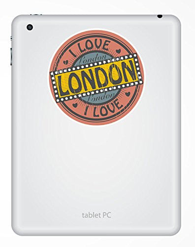 2 x I Love London Luggage Travel Vinyl Sticker iPad Sign Fun