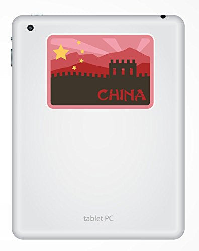 2 x China Luggage Travel Vinyl Sticker iPad Sign Fun
