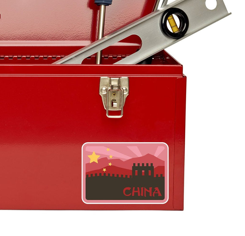 2 x China Luggage Travel Vinyl Sticker iPad Sign Fun