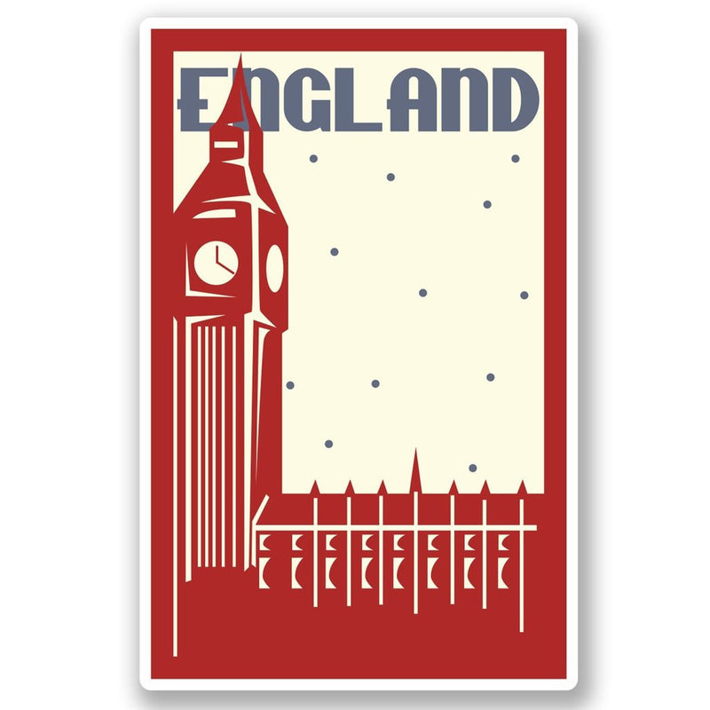 2 x England Luggage Travel Vinyl Sticker iPad Sign Fun
