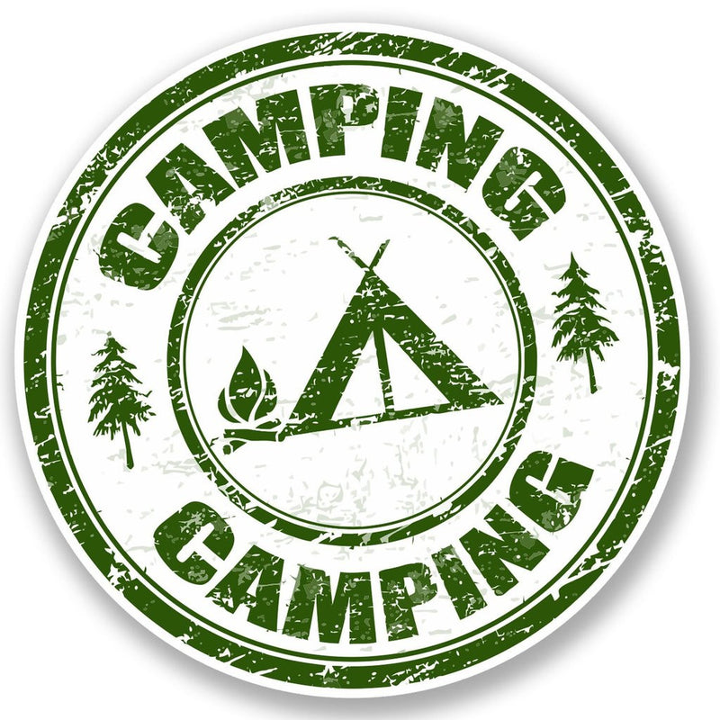 2 x Camping Vinyl Sticker
