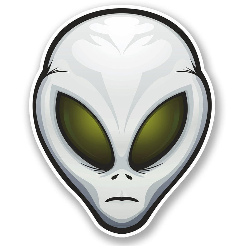 2 x Alien Grey UFO Vinyl Sticker