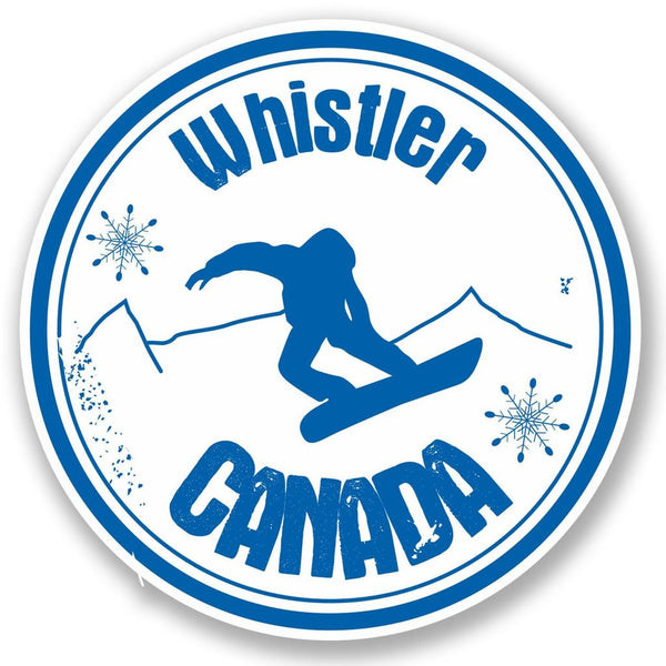 2 x Whistler Canada Snowboard Vinyl Sticker #4711