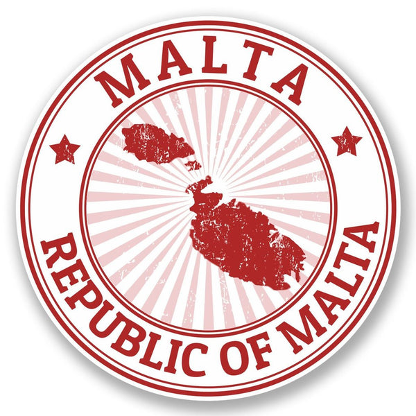 2 x Malta Vinyl Sticker #4713