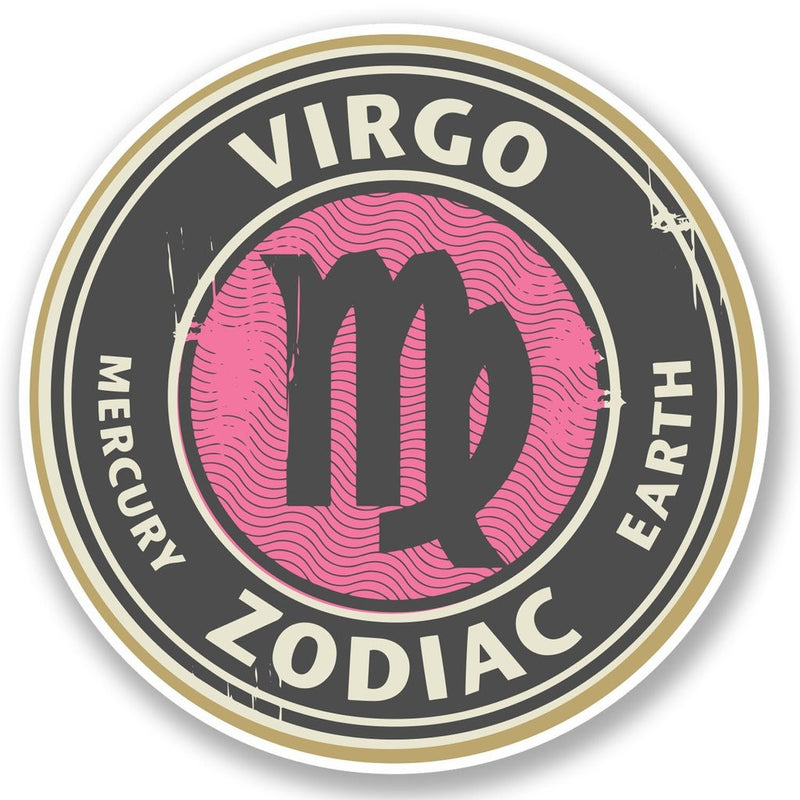2 x Virgo Star Sign Vinyl Sticker