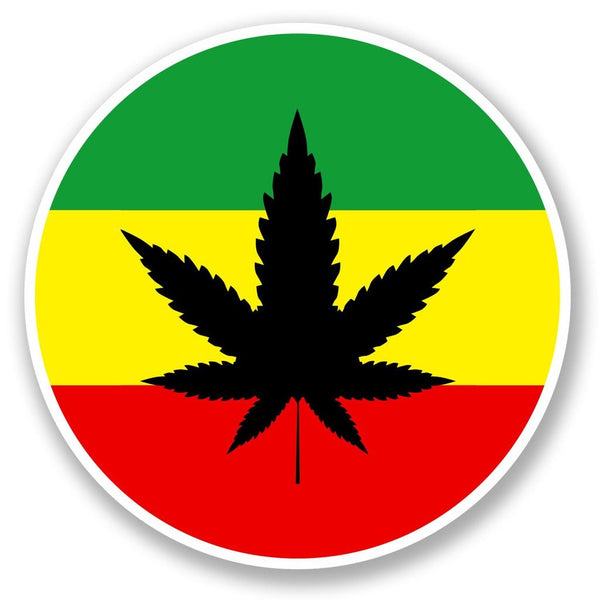 2 x Rasta Weed Jamaica Vinyl Sticker #4758