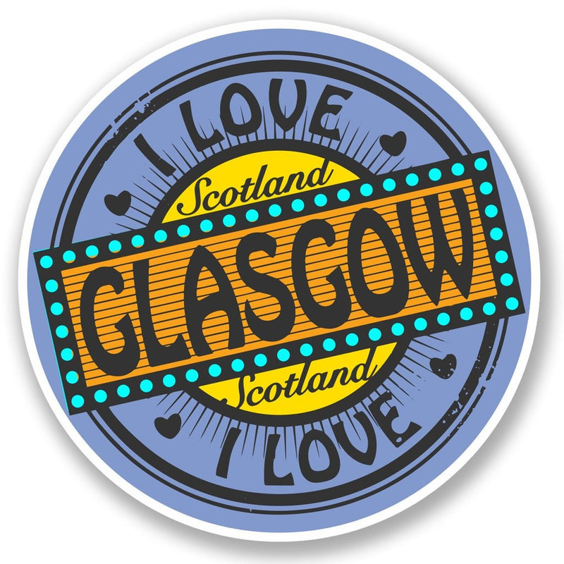 2 x I Love Glasgow Vinyl Sticker