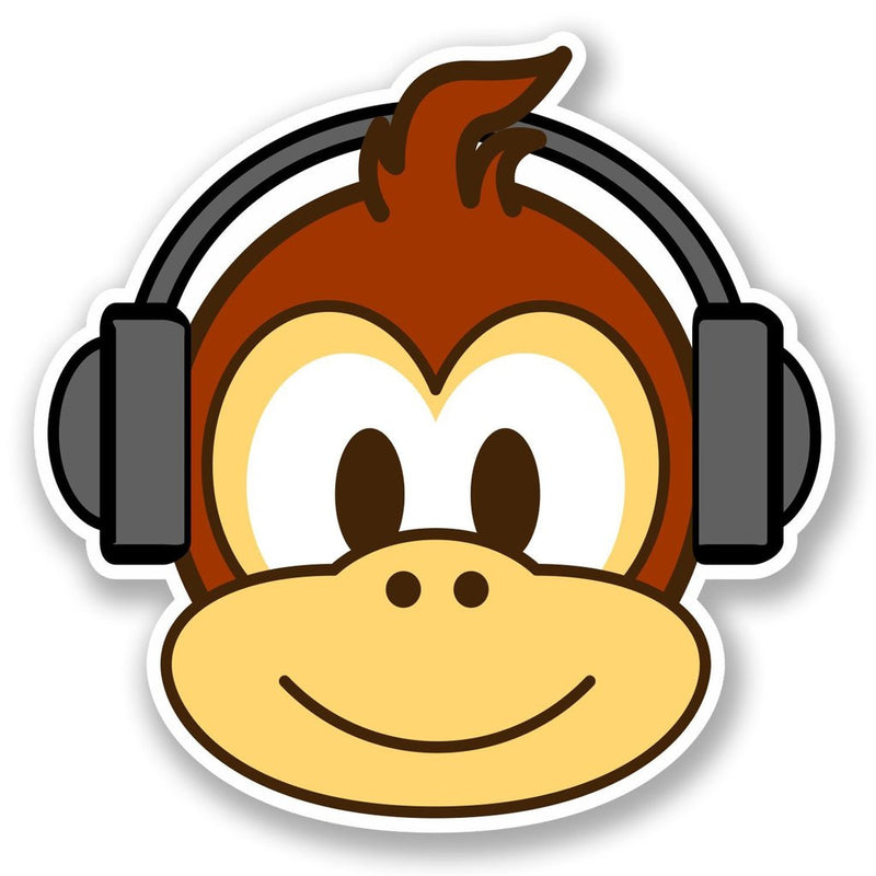 2 x Fun Monkey Vinyl Sticker