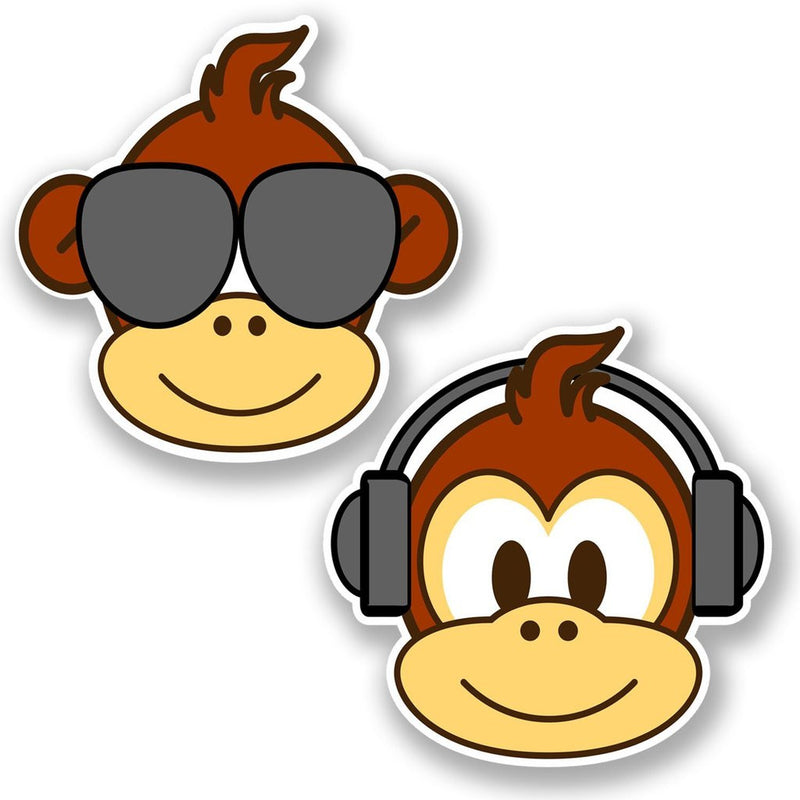 2 x Monkey Vinyl Sticker