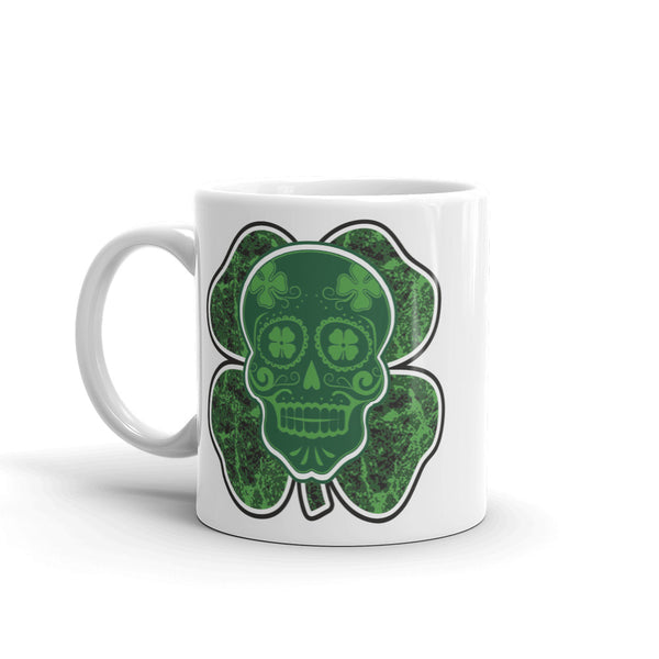 Irish Lucky Clover Sugar Skull High Quality 10oz Coffee Tea Mug #4768