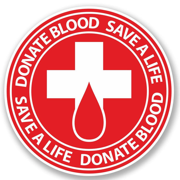 2 x Donate Blood Vinyl Sticker #4922