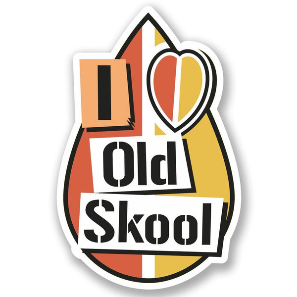 2 x I Love Old Skool Vinyl Sticker #4932