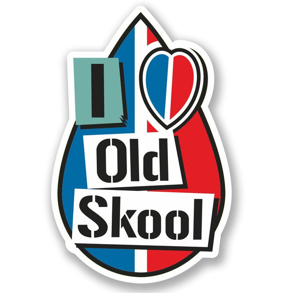 2 x I Love Old Skool Vinyl Sticker #4933