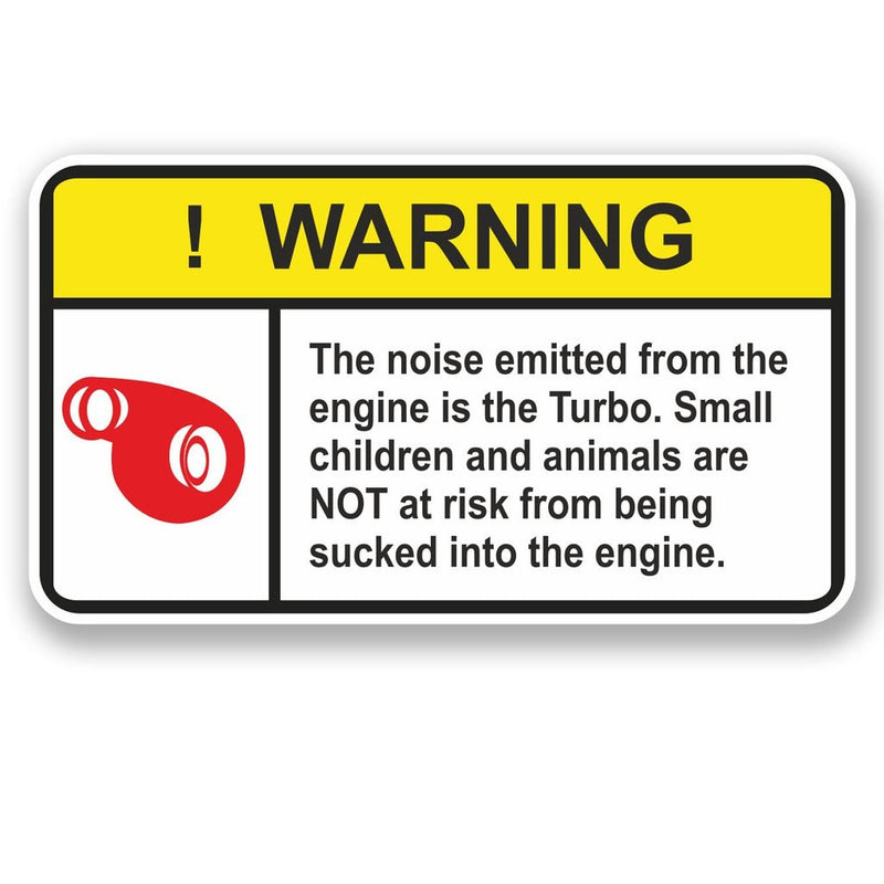 2 x Turbo Warning Vinyl Sticker