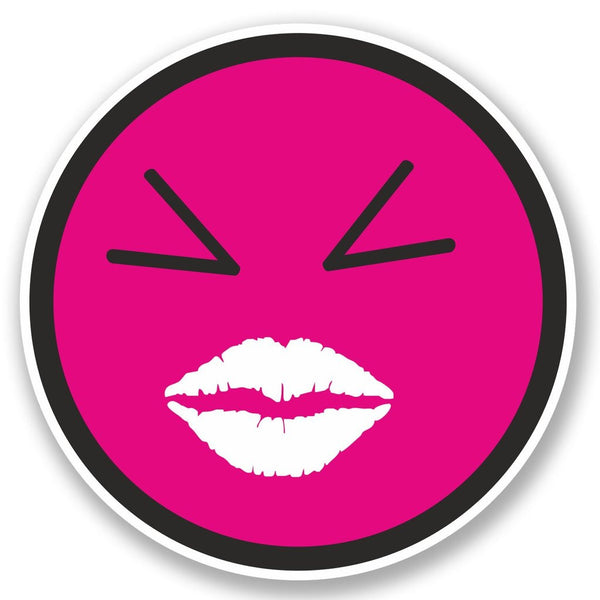 2 x Lips Smiley Vinyl Sticker #4987
