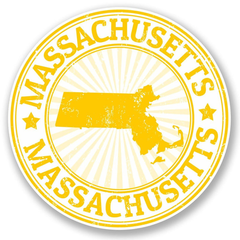 2 x Massachusetts USA Vinyl Sticker