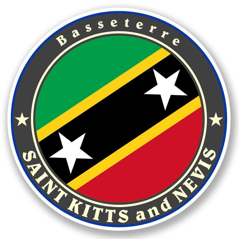 2 x Saint Kitts and Nevis Vinyl Sticker