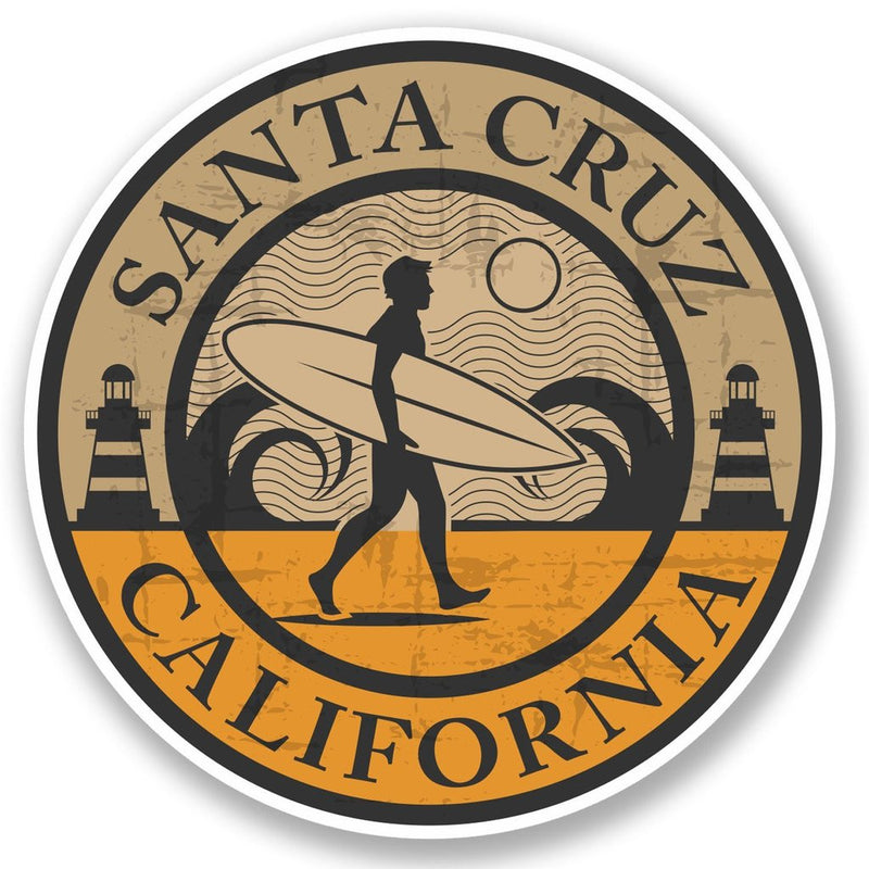 2 x Santa Cruz California Vinyl Sticker