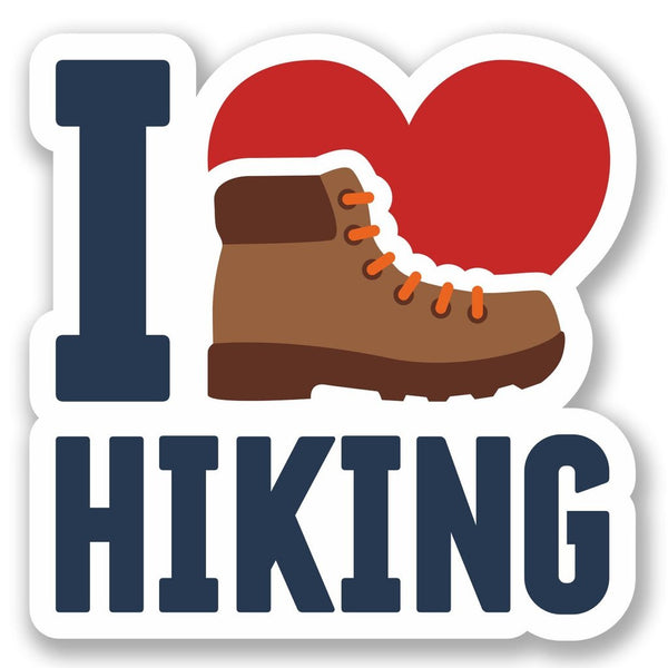 2 x I Love Hiking Vinyl Sticker #5078