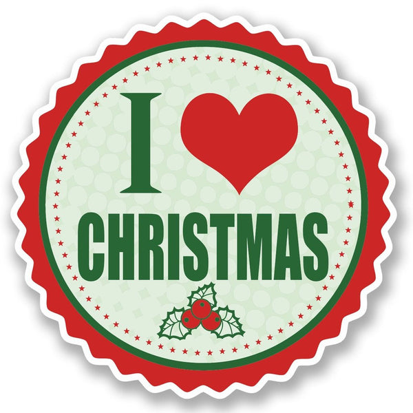 2 x I Love Christmas Vinyl Sticker #5109