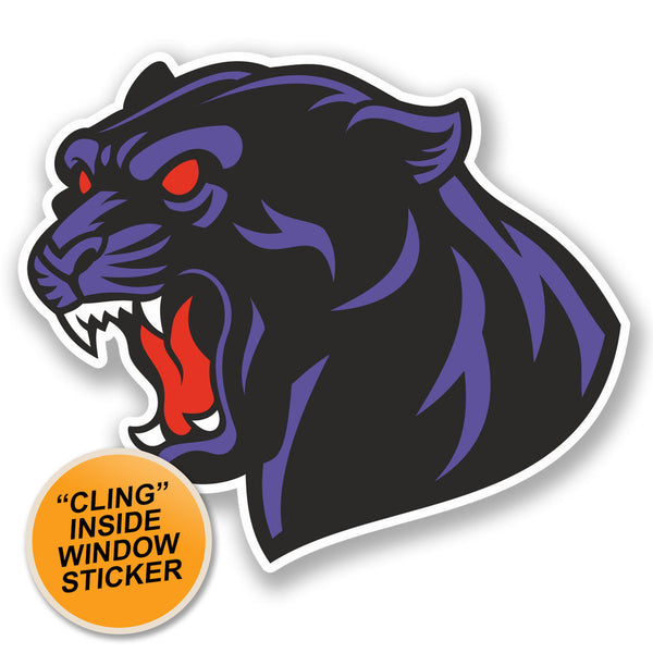 2 x Angry Panther WINDOW CLING STICKER Car Van Campervan Glass #5112 