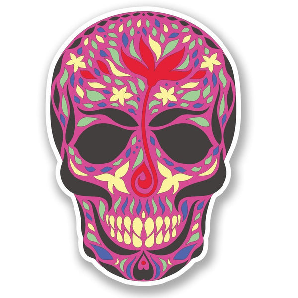 2 x Purple Sugar Skull Vinyl Sticker #5120