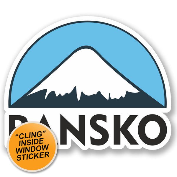 2 x Bansko Ski Snowboard WINDOW CLING STICKER Car Van Campervan Glass #5125 