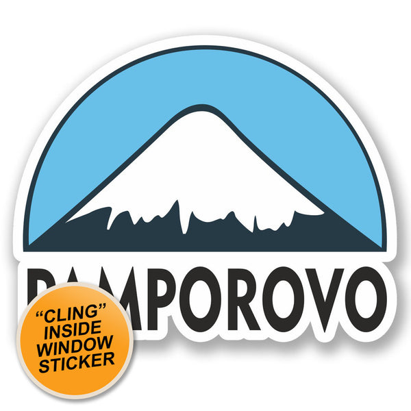 2 x Pamporovo Ski Snowboard WINDOW CLING STICKER Car Van Campervan Glass #5127 