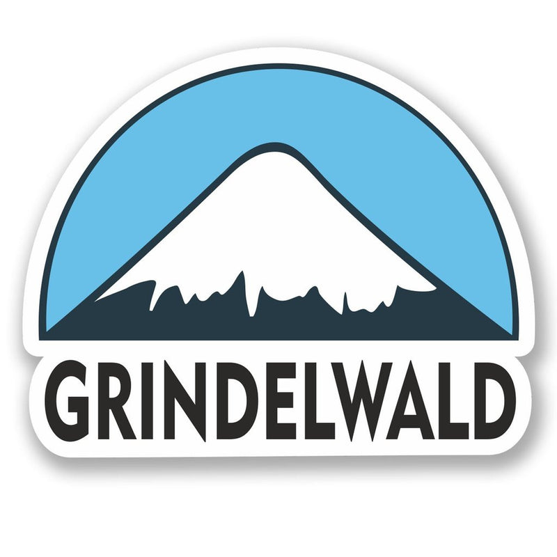 2 x Grindelwald Ski Snowboard Vinyl Sticker