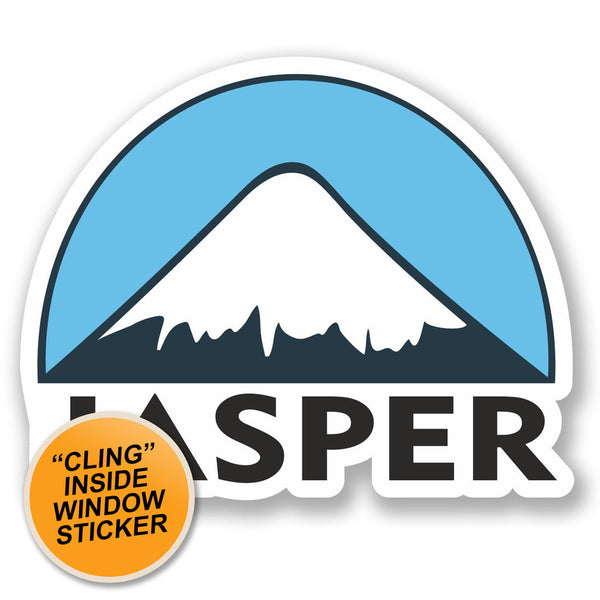 2 x Jasper Ski Snowboard WINDOW CLING STICKER Car Van Campervan Glass #5152 